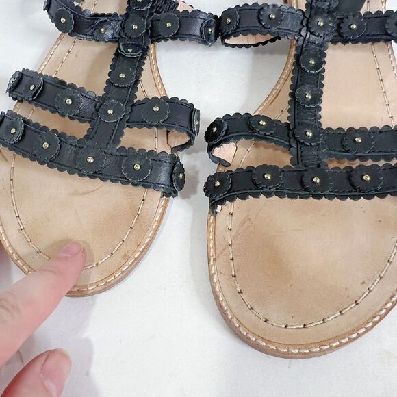 Kate Spade Black Flower Gladiator Strappy Sandals Women's Size 10 - Picture 7 of 7
